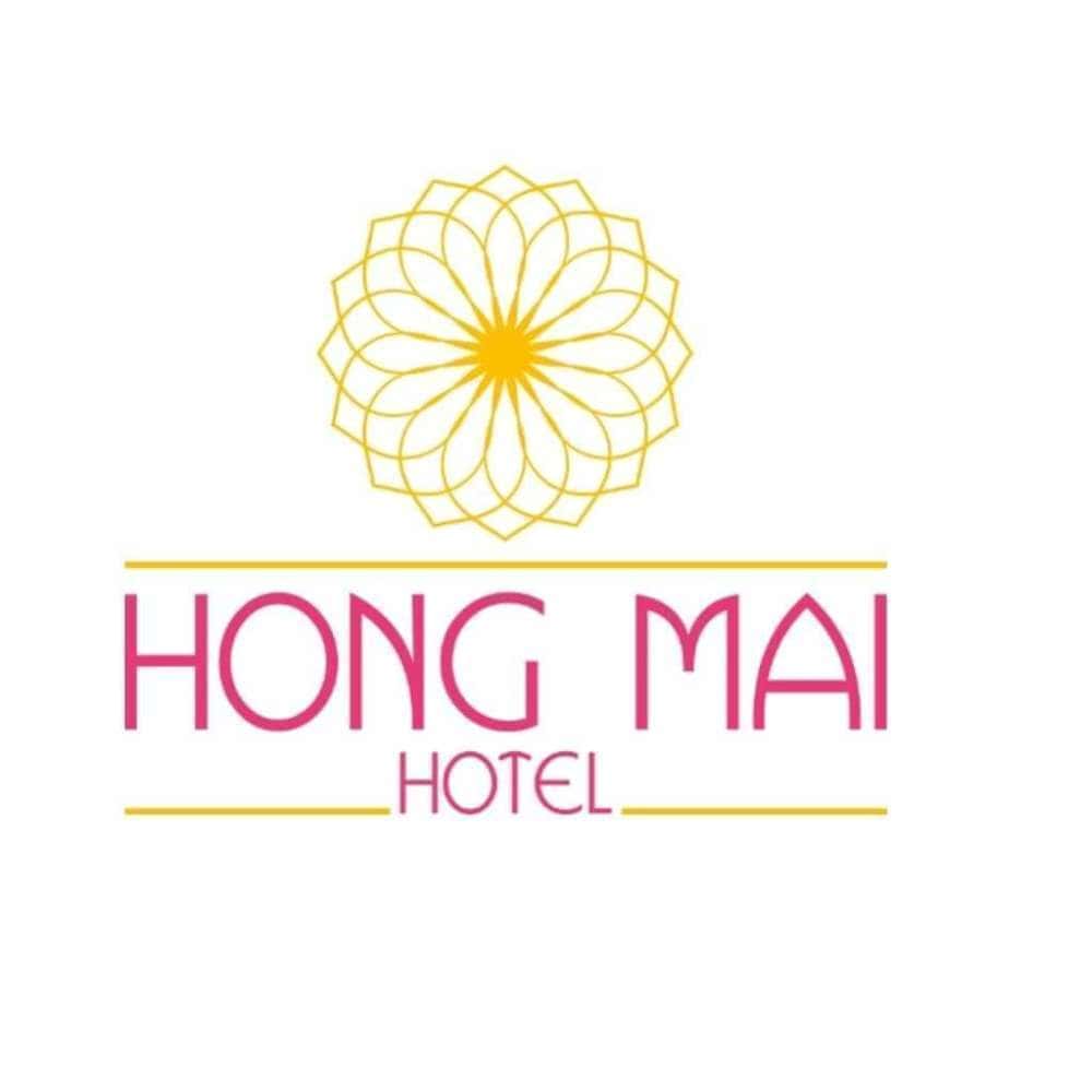 Quầy lễ tân thẩm mỹ viện 36 Logo khách sạn Hồng Mai dùng trang trí phòng lễ tân