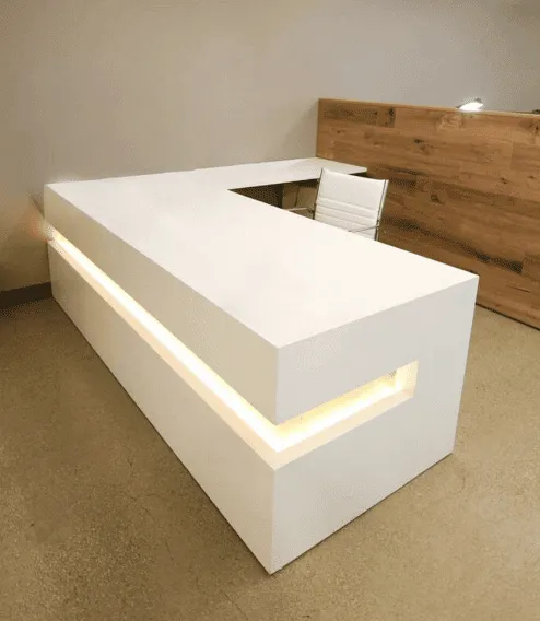 Bật mí 3 mẫu quầy lễ tân nhà hàng chất lượng của Bluecons