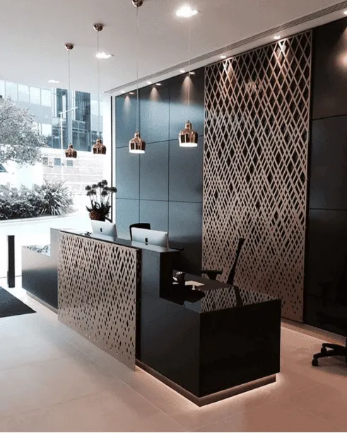 Bật mí 3 mẫu quầy lễ tân nhà hàng chất lượng của Bluecons