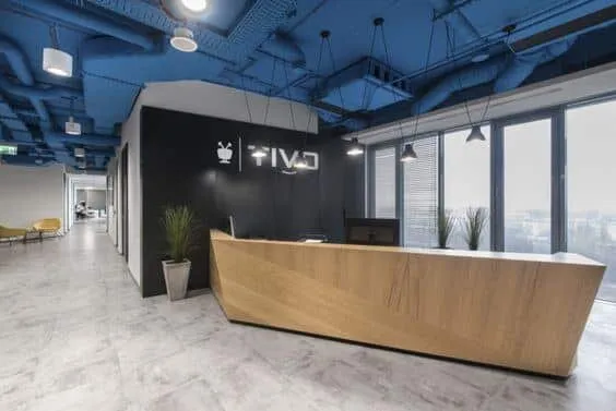Mẫu quầy lễ tân công ty hiện đại nhỏ đẹp 12 Quầy lễ tân vân đá chất lượng cao