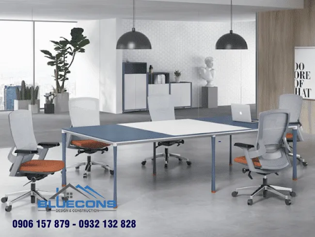 45+ mẫu bàn họp 6 ghế bằng gỗ chân sắt, hình Oval, tròn, bầu dục, chữ V giá rẻ cho văn phòng nhỏ