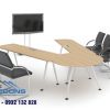 45+ mẫu bàn họp 6 ghế bằng gỗ chân sắt, hình Oval, tròn, bầu dục, chữ V giá rẻ cho văn phòng nhỏ BH013