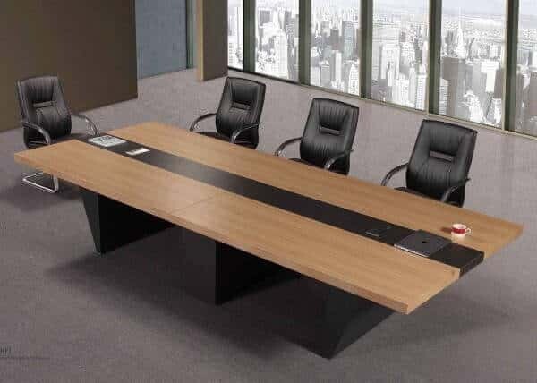 Mẫu bàn họp gỗ MDF phủ Melamin với kích thước 2m4 cho văn phòng
