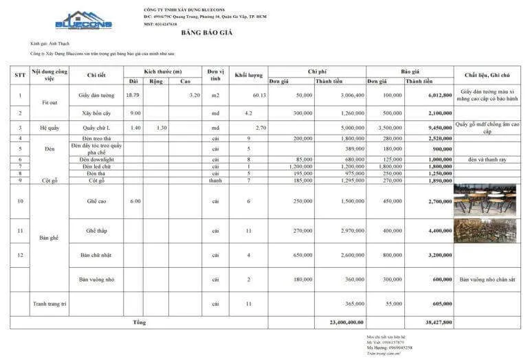 Quầy pha chế giá rẻ
