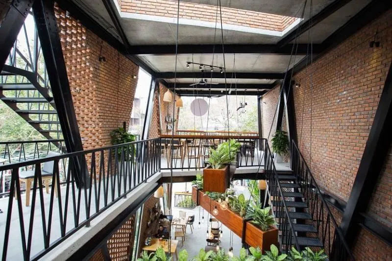 Giá thi công quán cafe khung thép 2 Quầy pha chế giá rẻ