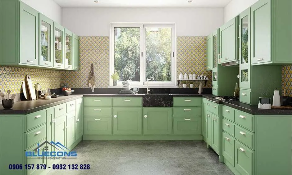 Tủ bếp Melamine bền đẹp 9 Thiết kế phòng chung cư đẹp