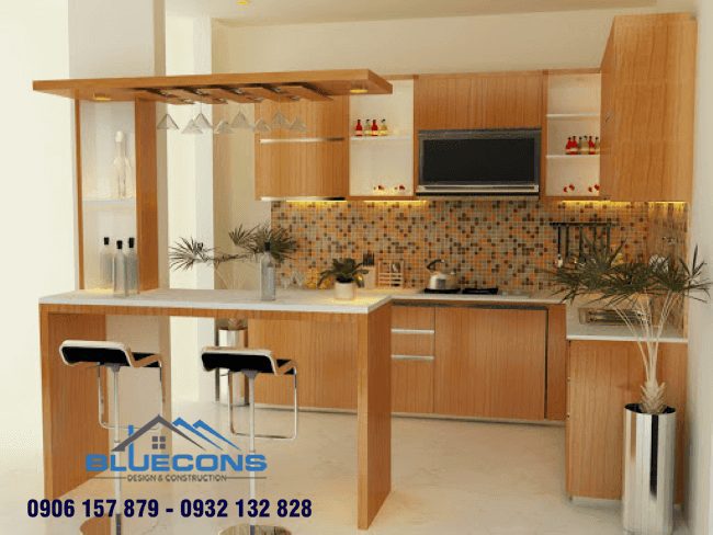 Quầy bar ngăn bếp và phòng khách 3 Quầy bar bếp gia đình - góc chill đầy thoải mái và lãng mạn