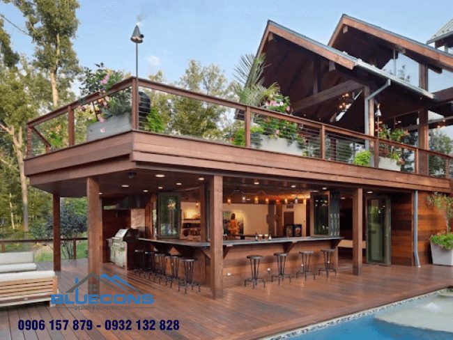 Quầy bar ngoài trời đẹp 2 Tủ trưng bày đồ cổ cho phòng khách ấn tượng