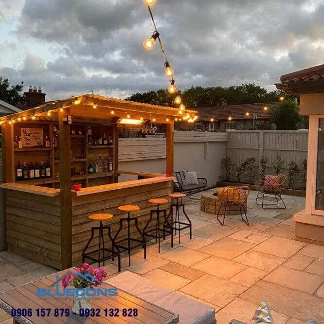 Quầy bar ngoài trời đẹp 5 Tủ trưng bày đồ cổ cho phòng khách ấn tượng