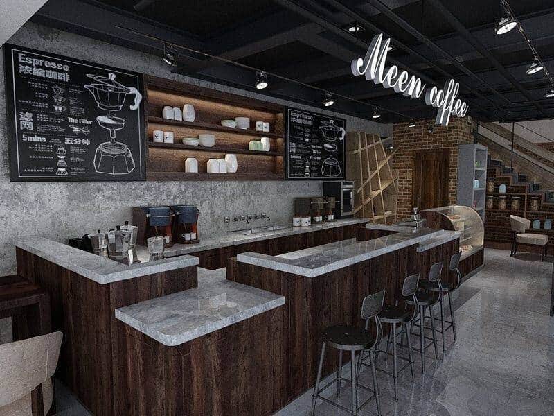 Thiết kế quầy pha chế cafe 1 Thi công nội thất chung cư gỗ công nghiệp