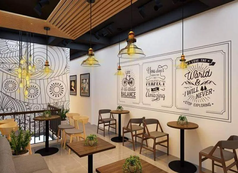 Thi công nội thất quán trà sữa 2 Báo giá thi công quán cafe