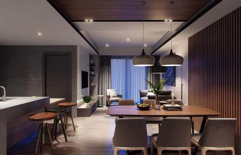 Thiết kế nội thất căn hộ 60m2 2 Thiết kế phòng chung cư đẹp