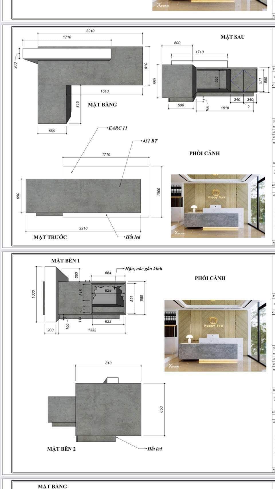 Mẫu quầy lễ tân khách sạn đạt tiêu chuẩn