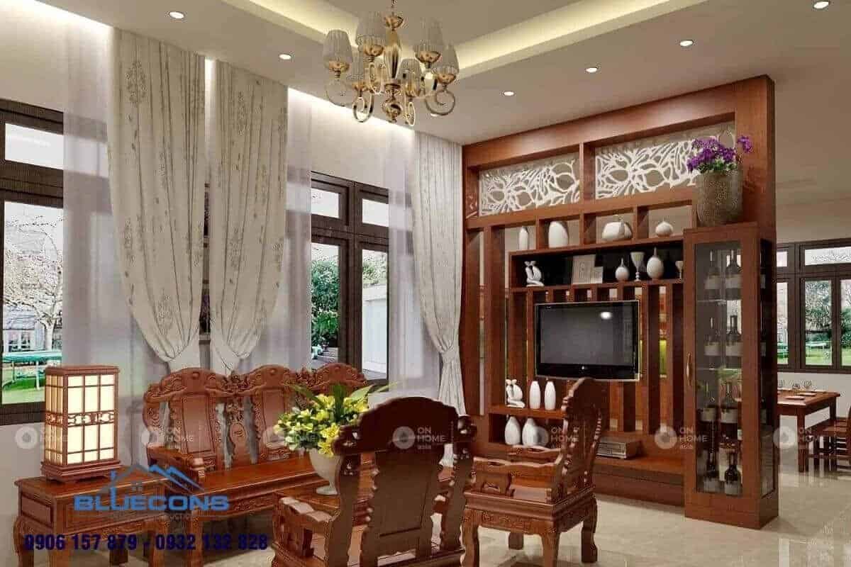 Phá cách không gian với tủ gỗ công nghiệp phòng khách đẹp cuốn hút