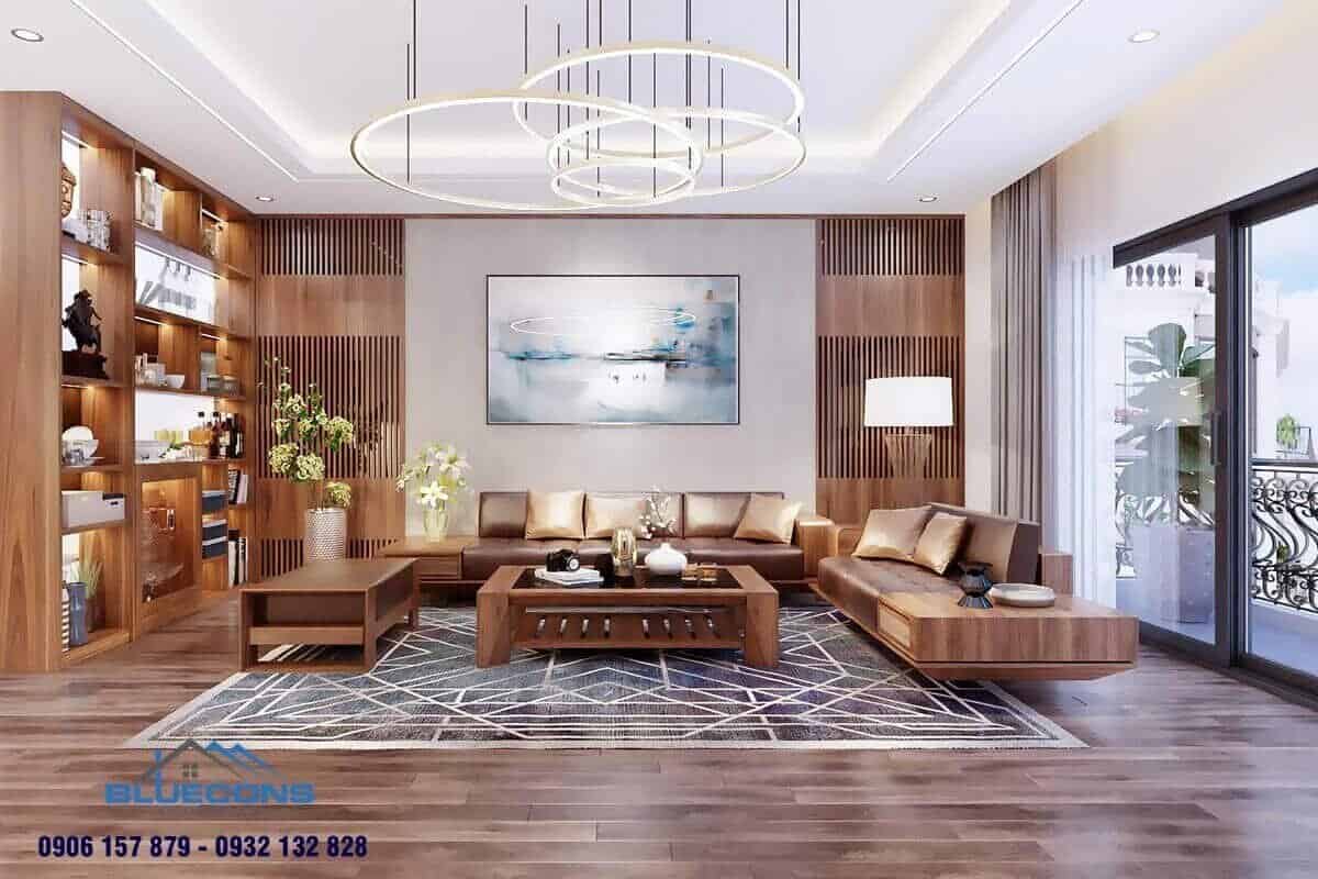 Thiết kế mẫu tủ phòng khách hiện đại bậc nhất cho biệt thự