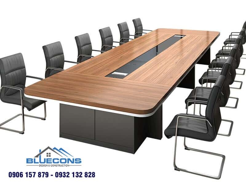 Chiếc bàn họp dài 3m gỗ MFC phủ melamine tinh tế, hiện đại