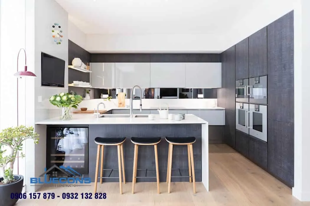 Quầy bar bếp đơn giản 2 Thiết kế phòng chung cư đẹp