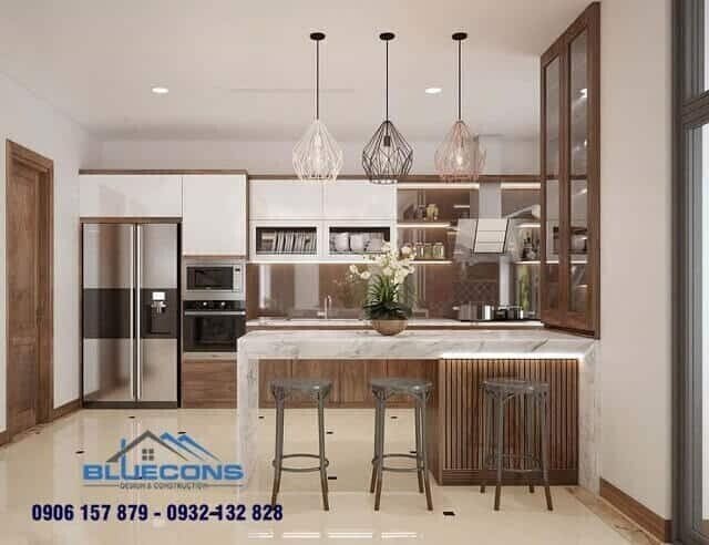 Quầy bar bếp đơn giản 9 Thiết kế phòng chung cư đẹp