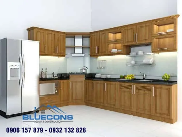 Tủ bếp chữ L đơn giản 13 Thiết kế phòng chung cư đẹp