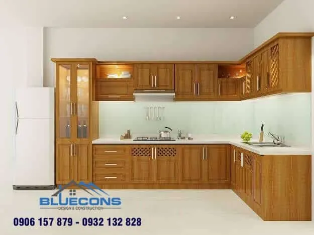 Tủ bếp chữ L đơn giản 11 Thiết kế phòng chung cư đẹp