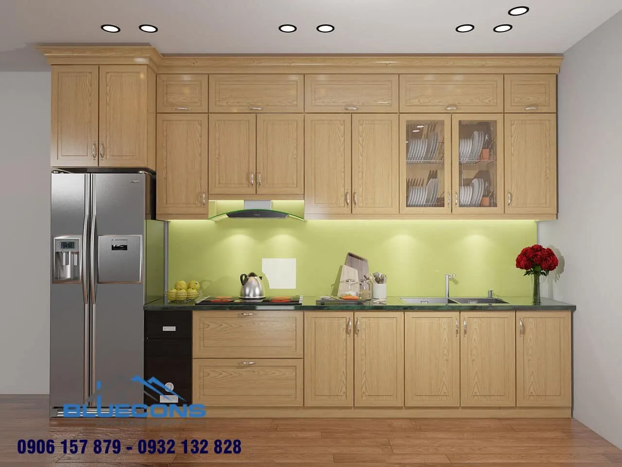Đóng tủ bếp gỗ công nghiệp 4 Thiết kế phòng chung cư đẹp