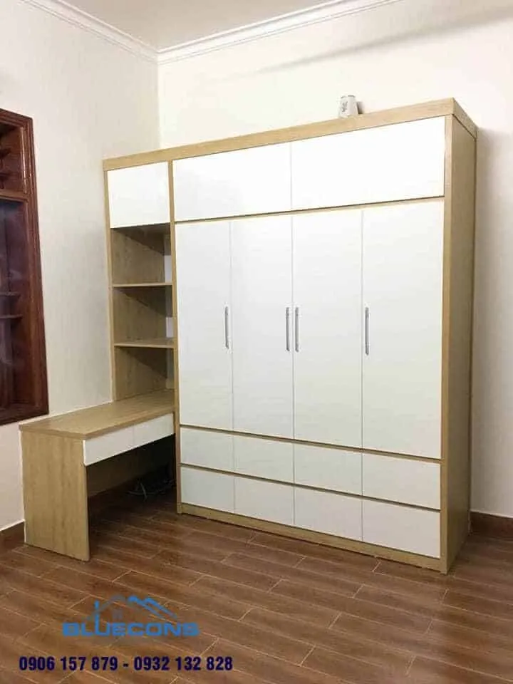Giá tủ quần áo gỗ công nghiệp 5 Thiết kế phòng chung cư đẹp