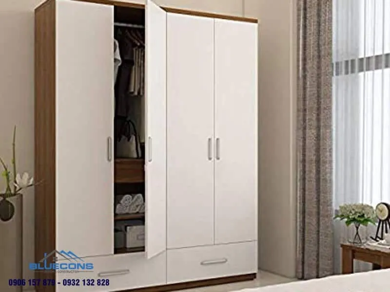 Giá tủ quần áo gỗ công nghiệp 3 Thiết kế phòng chung cư đẹp