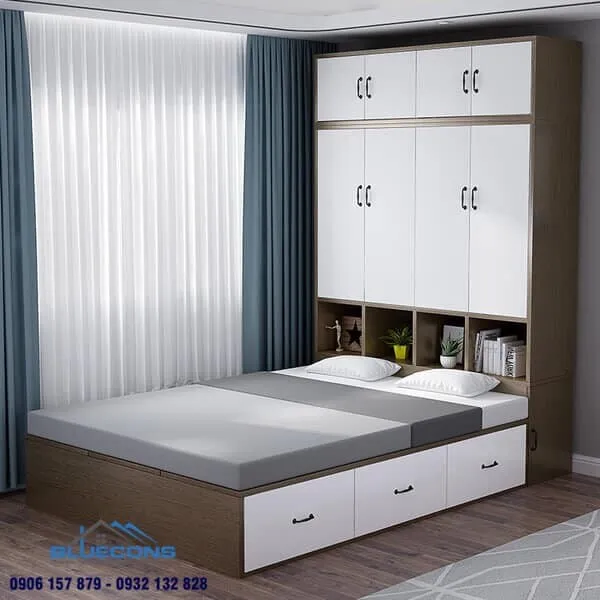 Tủ quần áo 3 buồng hiện đại 2 Thiết kế phòng chung cư đẹp