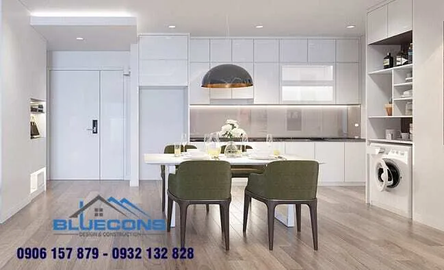 Tủ bếp chữ I 4 Thiết kế phòng chung cư đẹp