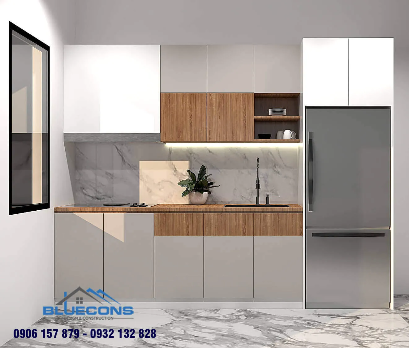 Tủ bếp chữ I 16 Thiết kế phòng chung cư đẹp