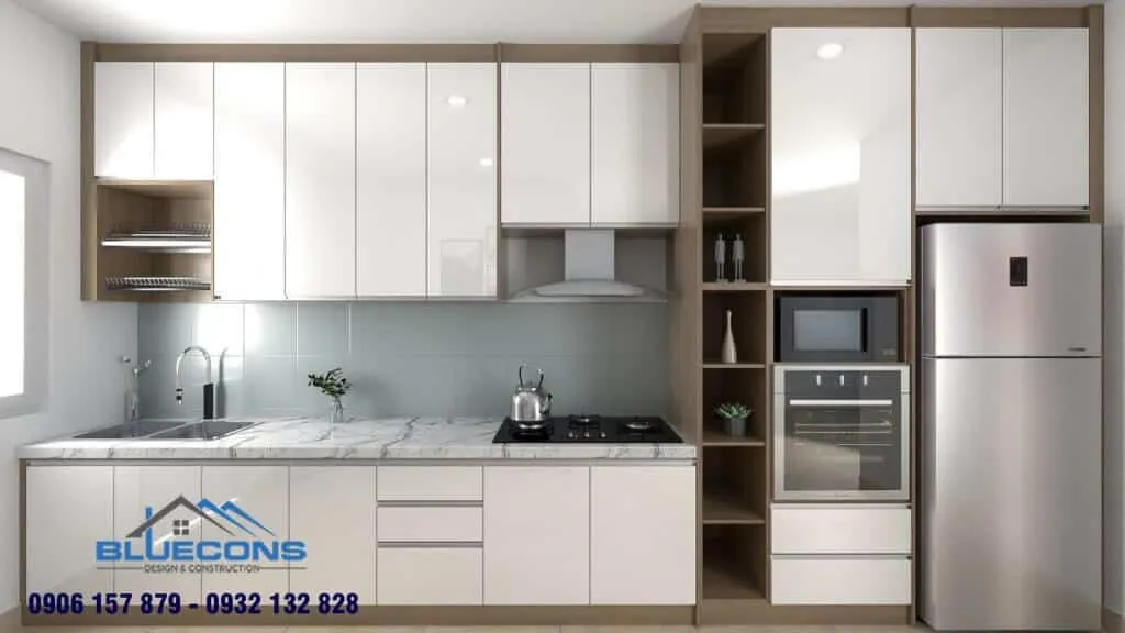 Tủ bếp chữ I 18 Thiết kế phòng chung cư đẹp