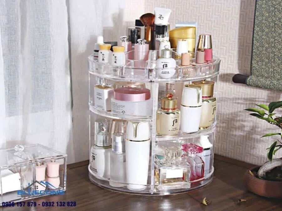 Tủ trưng bày mỹ phẩm mini cao cấp 8 Tủ trưng bày đồ cổ cho phòng khách ấn tượng