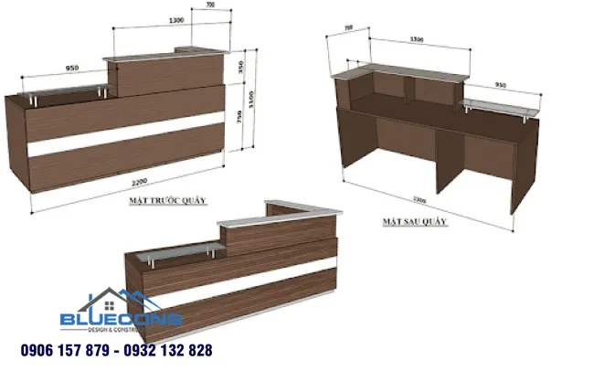 Kích thước quầy thu ngân chuẩn 3 Thiết kế phòng chung cư đẹp