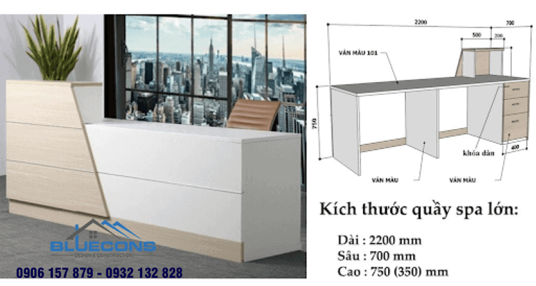 Kích thước quầy thu ngân chuẩn 5 Thiết kế phòng chung cư đẹp