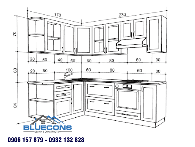 Kích thước tủ bếp 5 Cách chọn kích thước tủ bếp đẹp hợp phong thủy