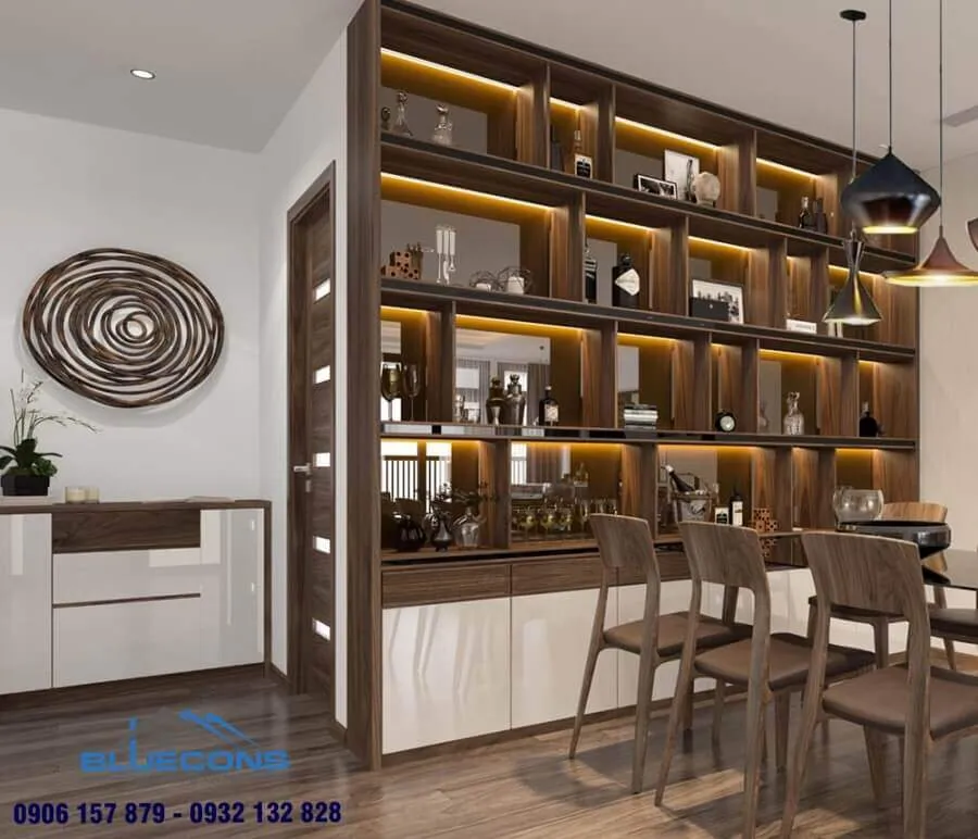 15+ Mẫu tủ rượu gỗ công nghiệp 3 Thiết kế phòng chung cư đẹp