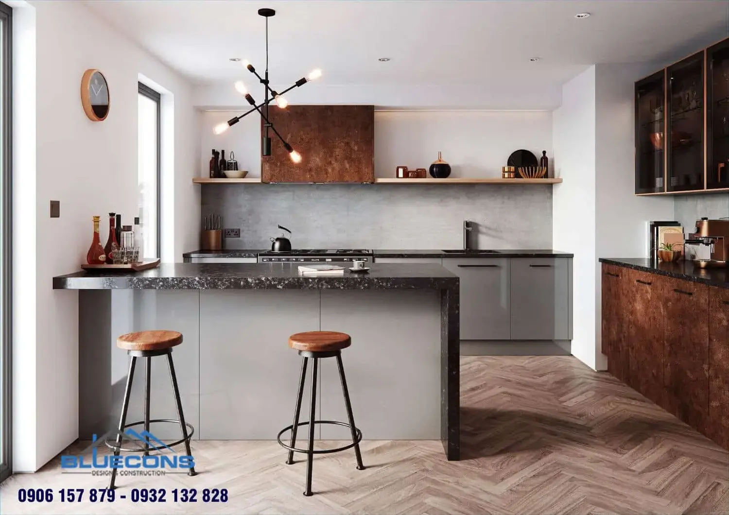 Quầy bar mini phòng khách 10 Thiết kế phòng chung cư đẹp