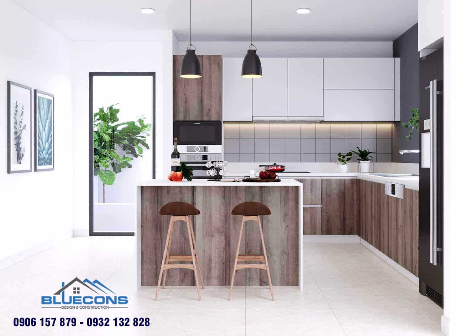 Quầy bar bếp gỗ 10 Mê mẩn mẫu quầy bar gỗ công nghiệp MDF cao cấp