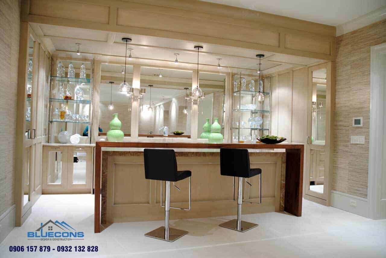 Quầy bar mini phòng khách 14 Thiết kế phòng chung cư đẹp