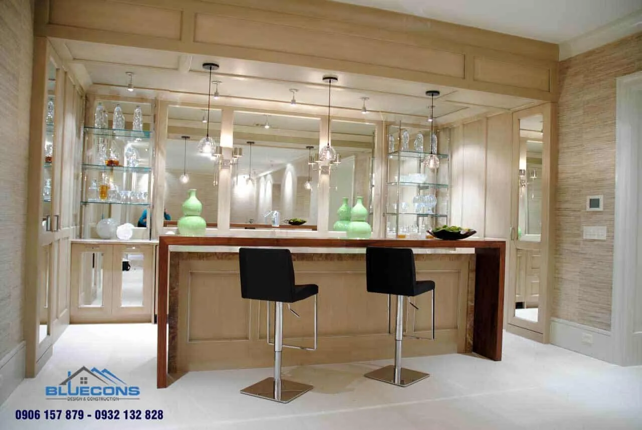 Quầy bar mini phòng khách 15 Thiết kế phòng chung cư đẹp
