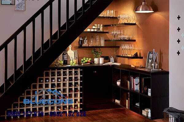 Quầy bar mini phòng khách 6 Thiết kế phòng chung cư đẹp
