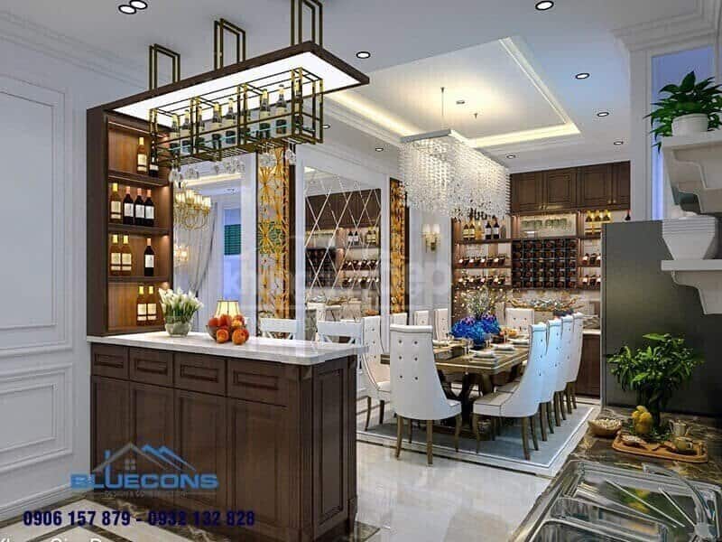 Quầy bar mini phòng khách 7 Thiết kế phòng chung cư đẹp