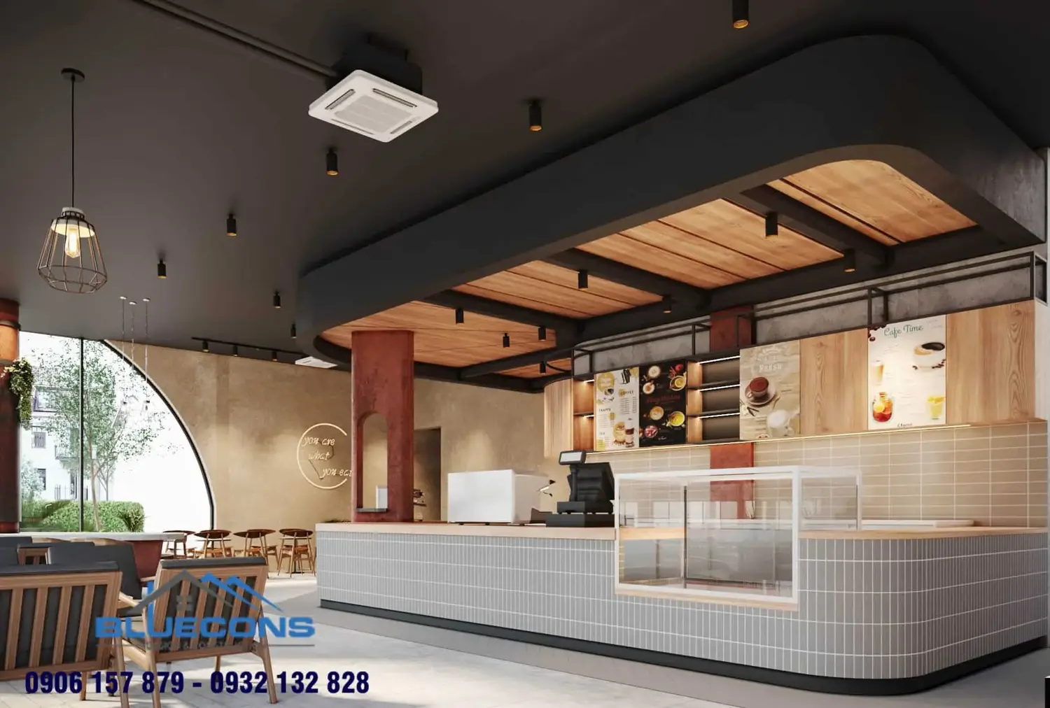 Quầy thu ngân quán ăn hot trend 2024 8 Quầy thu ngân gỗ đẹp giá thành thấp