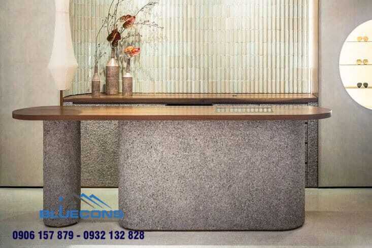 Quầy Thu Ngân Spa 8 Quầy tính tiền thu ngân bằng đá đơn giản, tinh tế