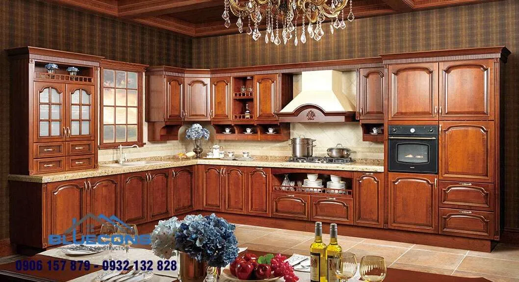 Tủ bếp tân cổ điển 11 Thiết kế phòng chung cư đẹp