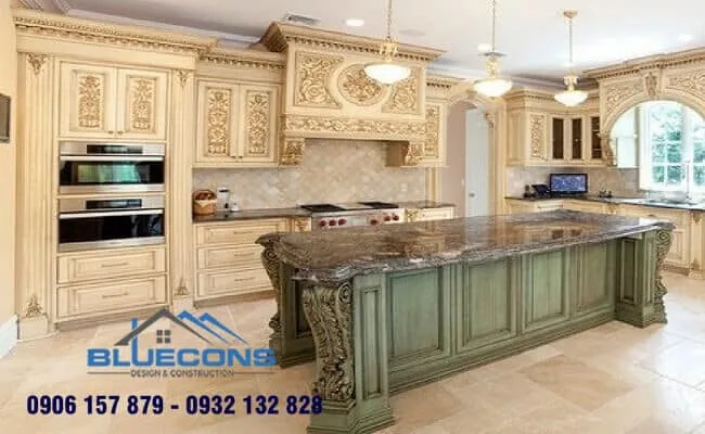 Tủ bếp tân cổ điển 5 Thiết kế phòng chung cư đẹp