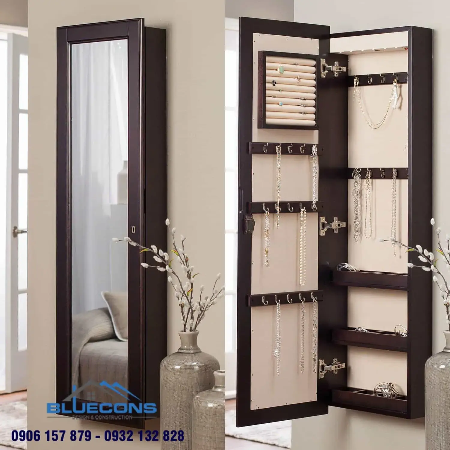 Tủ kính trưng bày treo tường 16 Thiết kế phòng chung cư đẹp