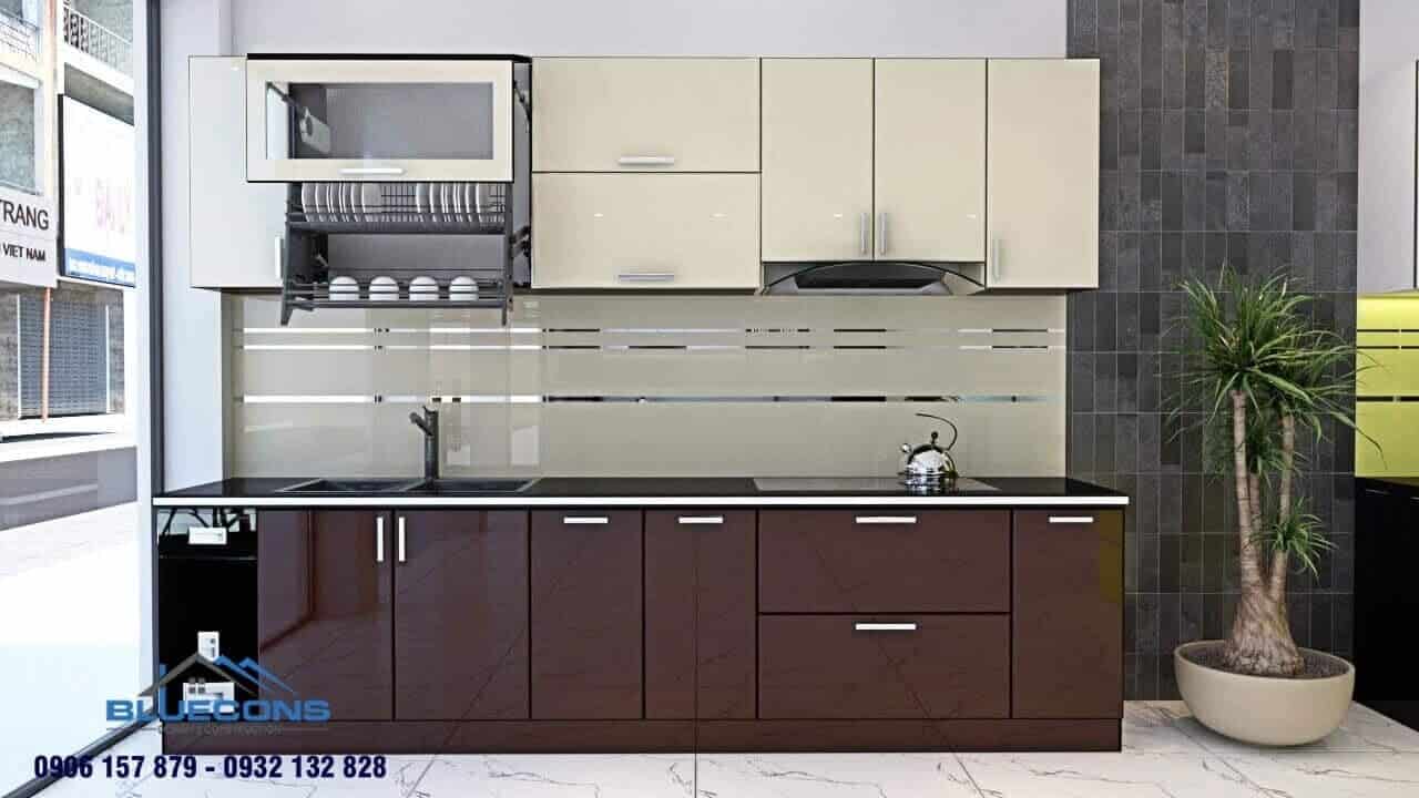 Thiết kế tủ bếp chữ L hiện đại
