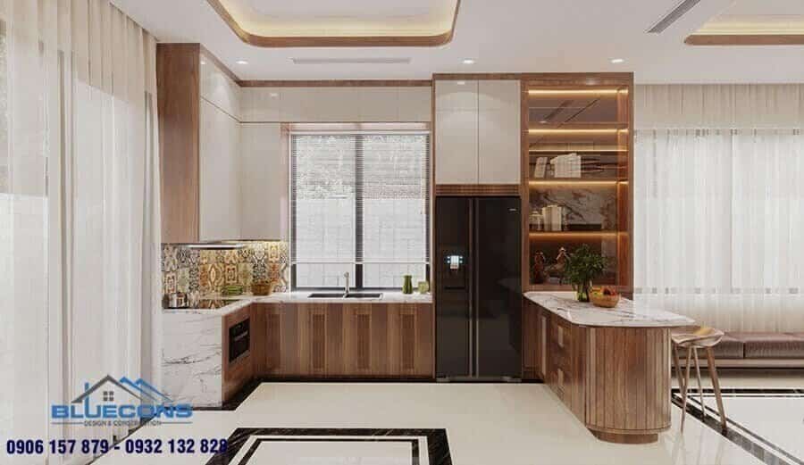 15+ Mẫu tủ rượu gỗ công nghiệp 13 Mẫu tủ rượu gỗ công nghiệp kết hợp tủ bếp đang được nhiều gia đình lựa chọn