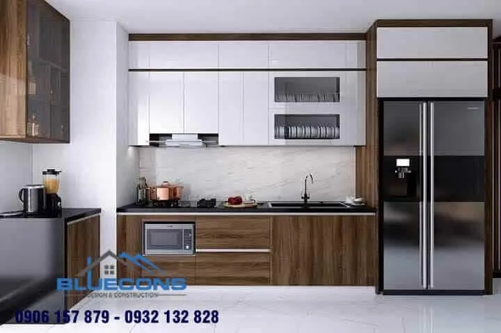 35+ Mẫu tủ bếp kính cường lực 3 Thiết kế phòng chung cư đẹp